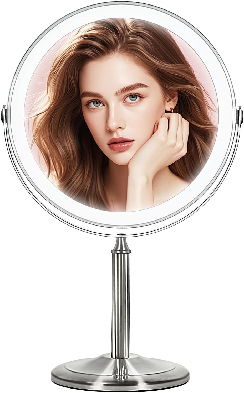 KBS Rechargeable Lighted Makeup Mirror 1X/15X – VESAUR D912 - The VESAUR D912 rechargeable lighted makeup mirror is a professional-grade
vanit