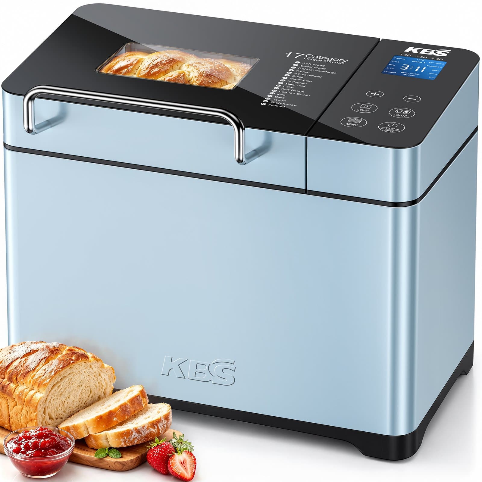 KBS KBS MBF-010 Pro 2LB Bread Maker, Blue - Bread Makers
